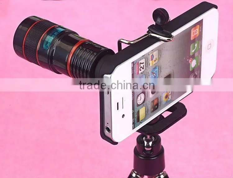 8 X Optical Zoom Telescope Camera Lens + Tripod Stand For iPhone 4G 4S