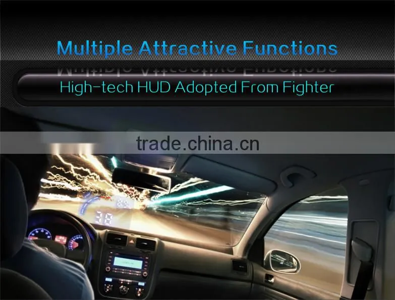 Car OBD II HUD Warning System Vehicle-mounted Car Head Up Display Projector with LED