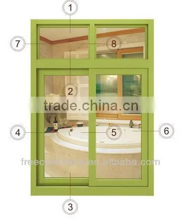 China Manufacture Double Glazed Sliding Aluminium Window(Factory)