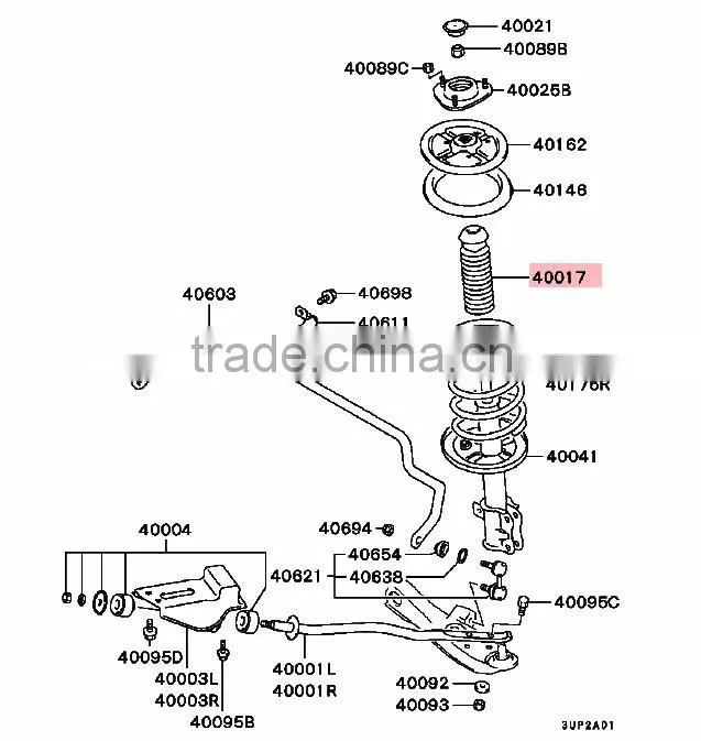 Auto Parts Suspension Strut Damper For Mitsubishi Pajero Montero IO H65W H66W H67W H76W H77W 4G93 4G94 MR319786