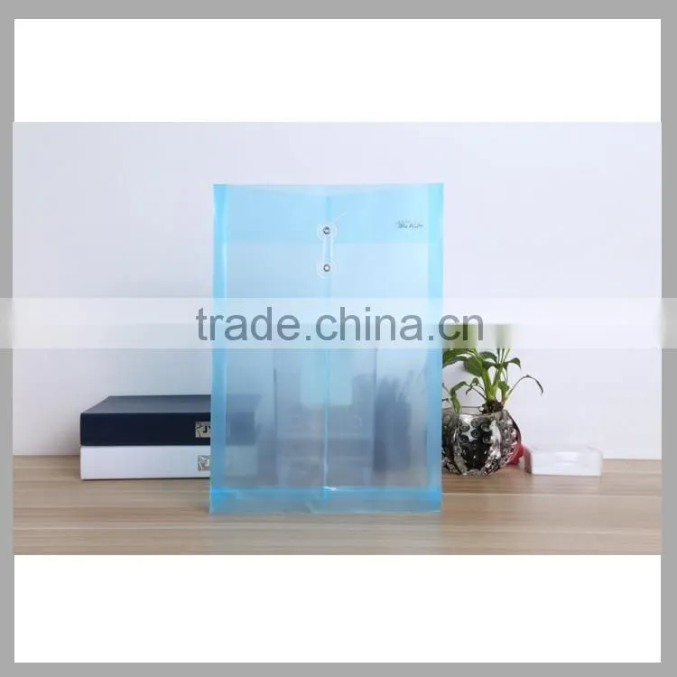 Transparent envelope shape clear bag pocket files plastic document bag with strings
