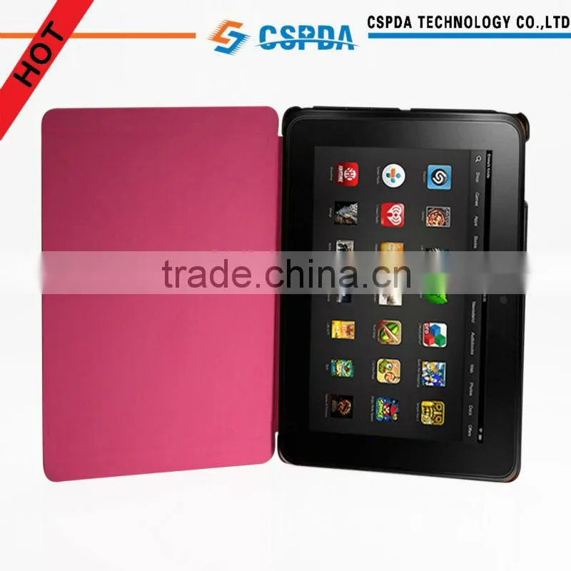 Factory price slim hot press pu leather case for new version Kindle Fire HD 7 2