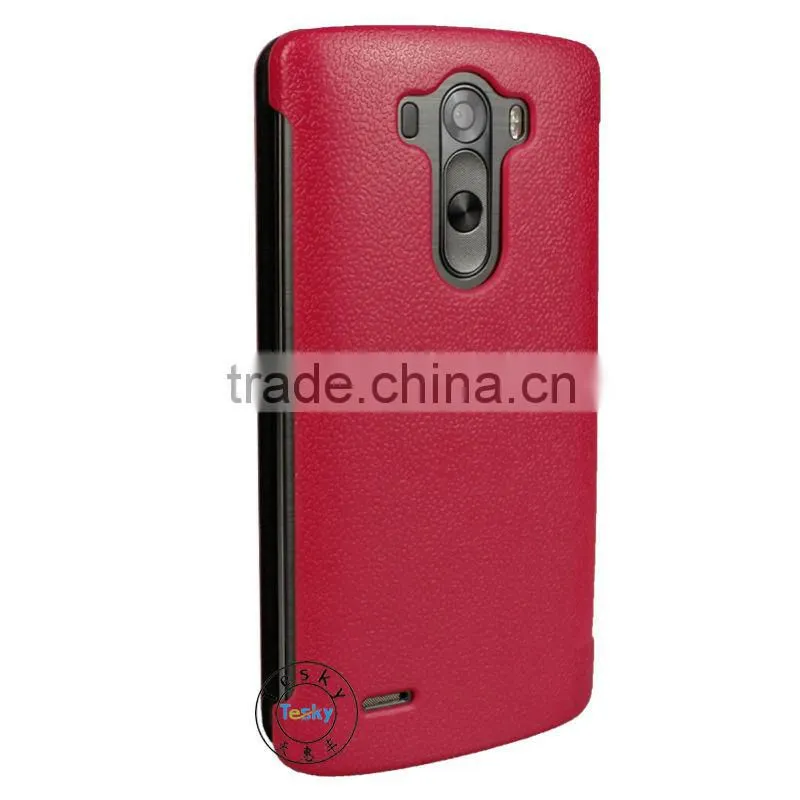 Slim Folio Golden Beach Pattern Flip Leather Case Cover Protector With Credit Card Slots For LG G3, Small Quantity Accept