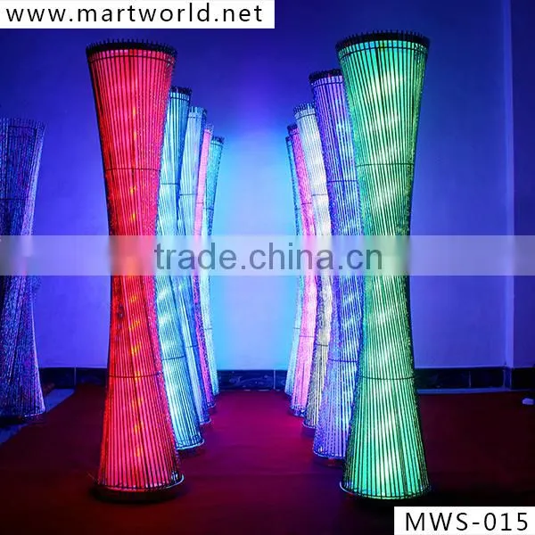 2016 wedding decoration LED light metal wedding pillar,wedding walk way stand ,wedding columns for wedding decoration(MWS-015)