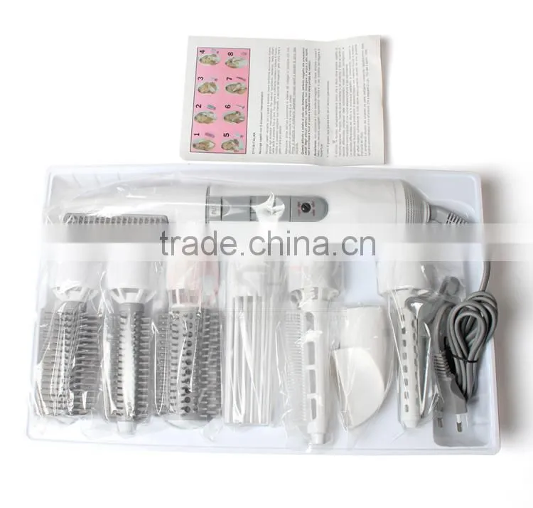 8 in 1 Electric Hot Air Hair Brush hair dryer Curler Roller straightener Styling KM