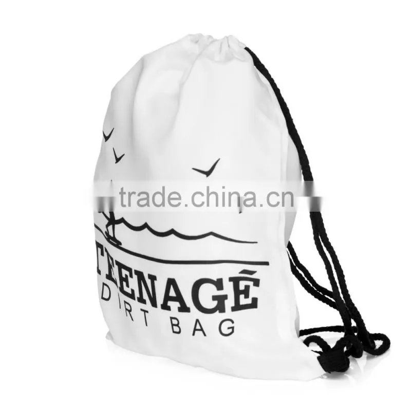 Brand New Custom 3D Print Cheap Cloth Drawstring Sports Bag
