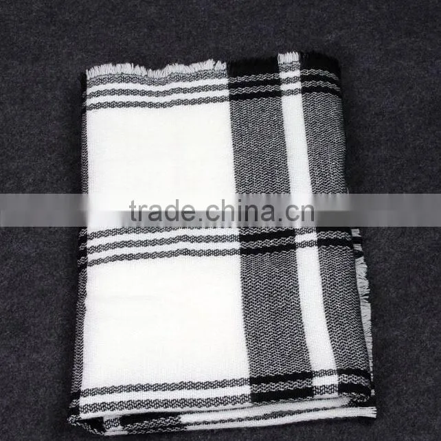 4 colors Plaid FLEECE blanket winter infinity Scarf fashion accessory