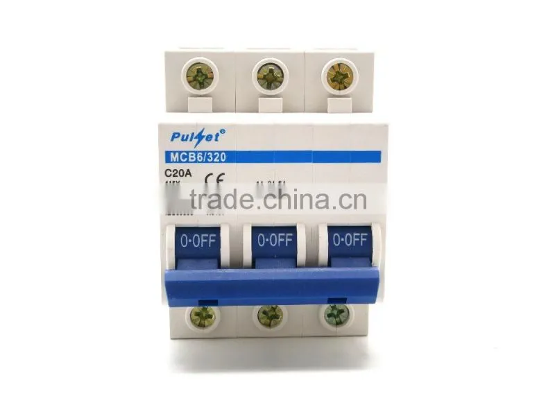 6-63A 3 Pole 6Ka mcb electrical mcb