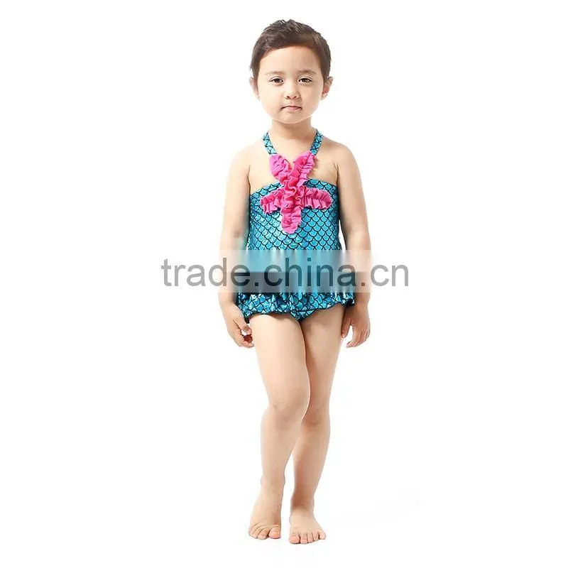 Hot sale wholesale blue baby girl mermaid romper jumpsuit kid mermaid swimming costume