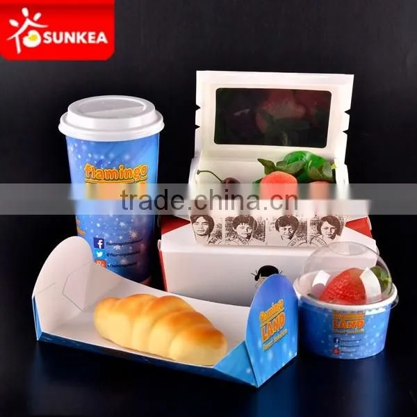 Chinese food, deli salads, pasta dishes, cookies and gift paper boxes