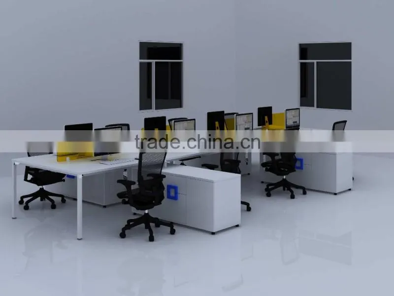 Simple office computer table design long rectangular benching desks 8 person office /office workstations for 8 people