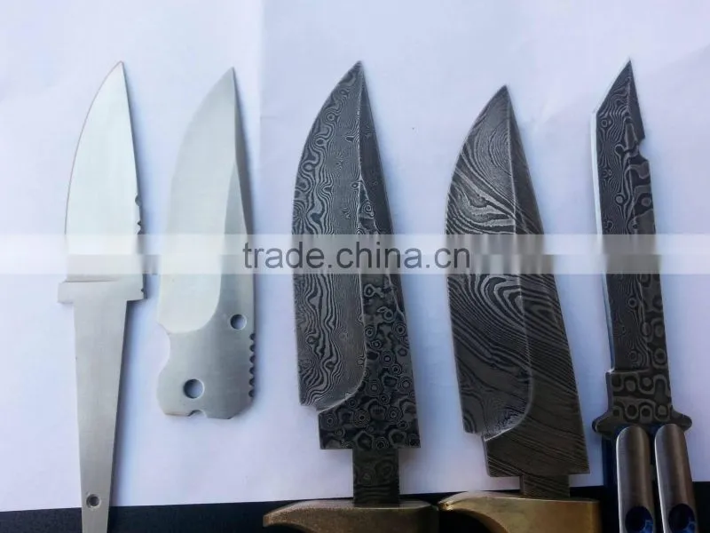 Damascus steel knife blades