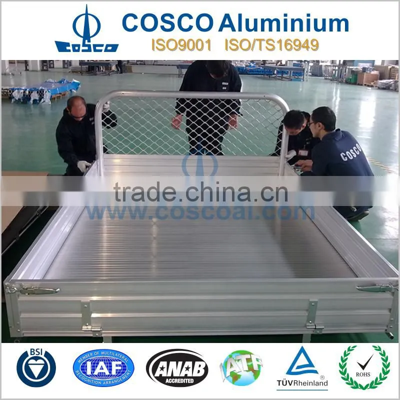 Alloy bed for custom truck cab