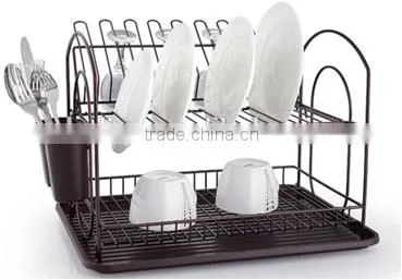 LBY fashionable 2 tiers dish rack with tray and cutlery holder (A)