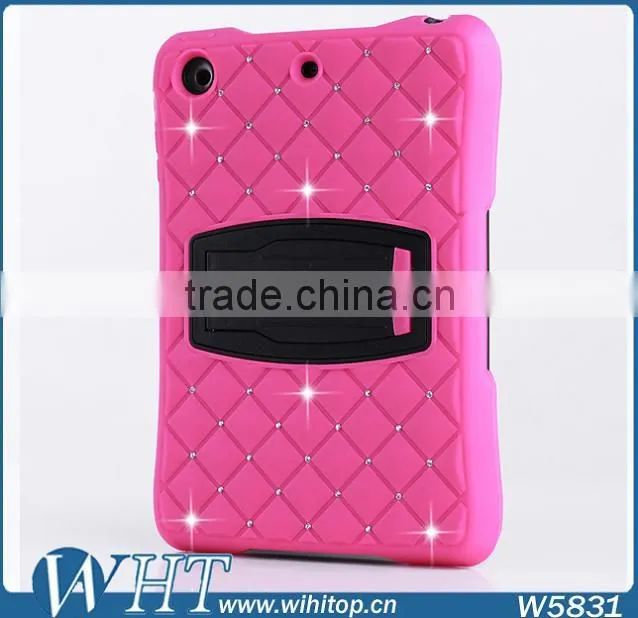 With Stand Combo Case for iPad Mini / Mini 2 Silicone Plastic 2in1 Hybrid Case