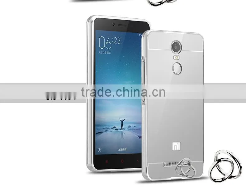 Luxury Mirror Cover Metal Aluminum Bumper Phone Case For Xiaomi For Redmi Note 3