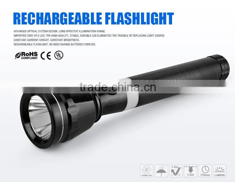 cheap high power long distance aluminum portable The Middle East LED rechargeable flashlight torch - JD036 Keen