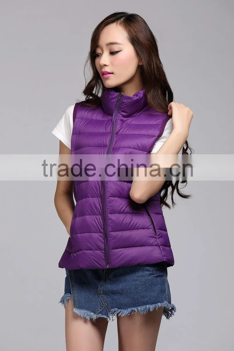2015 stylish popular women casual down waistcoat for winter