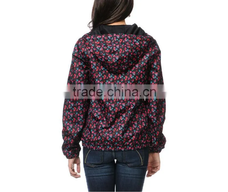 Hot sale new style women printed windbreaker jacket