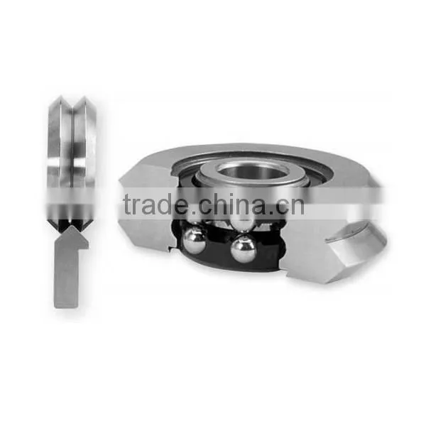 SW0 2RS 4mm bore 9Cr18Mo(440C) Stainless Steel Dual V Guide Wheel Stainless Double Row Angular Contact Ball Bearings
