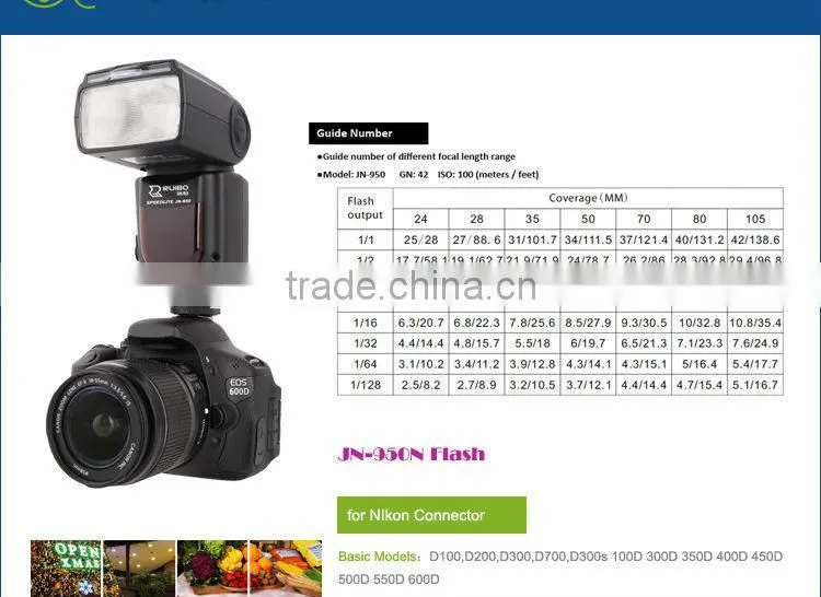 Flash Light Speedlite for Nikon Camera i-TTL/M/Multi D7200 D810 D750 5500 D7000 JN-950N