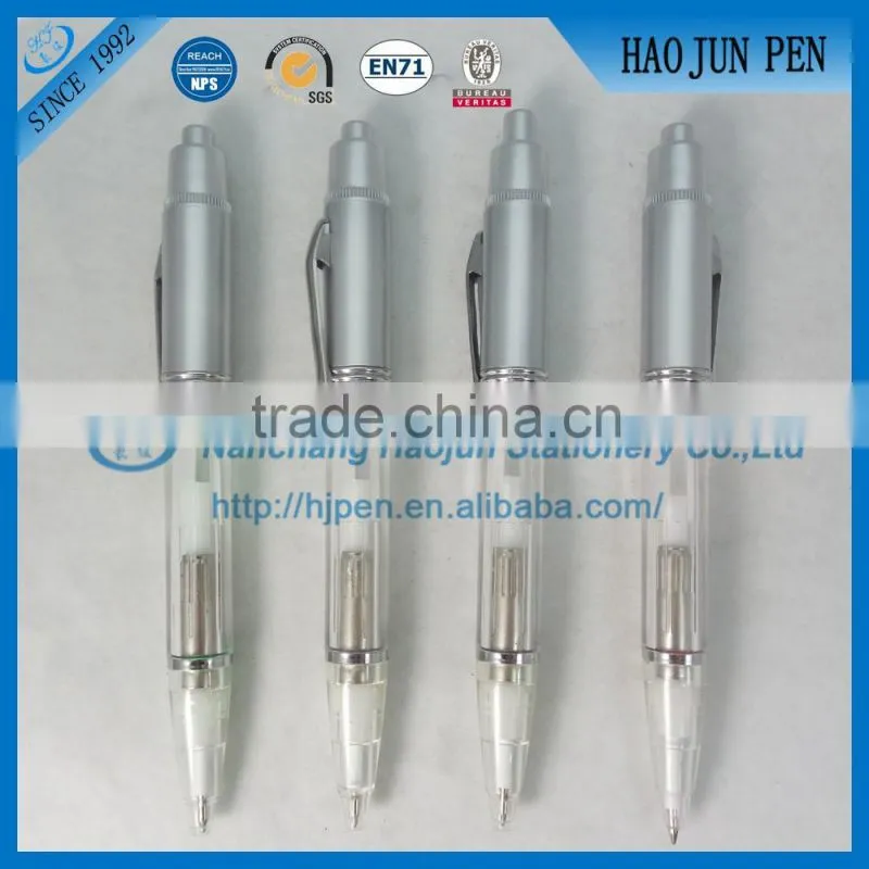 2016 New Novelty Plastic Flashing Led Light Ballpoint Pen