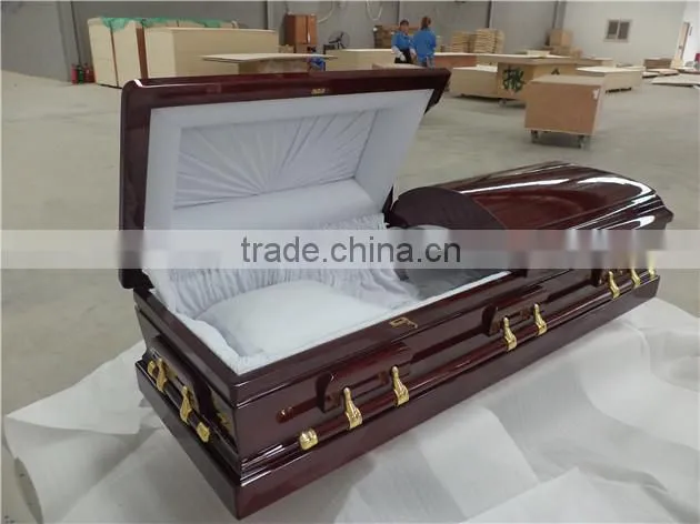 Mahogang material imported from US luxury solid wood funeral coffin casket