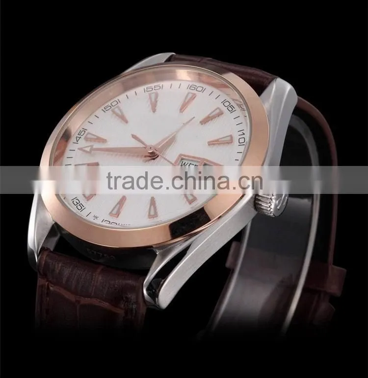 automatic mechanical watch with date day,Rose gold stainless steel wrist watch mechanical