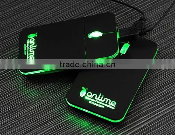 custom led logo wired pocket mouse gift items for office