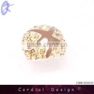 hot sale wholesale starfish style fashion cute rhinestone ring