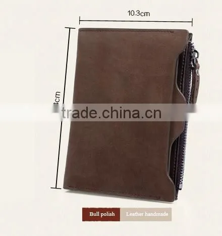 High quality durable new arrival heavy duty genuine leather wallet with money clip