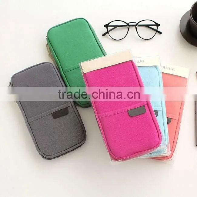 soft nylon women travel passport holder mobile case / travel card holder