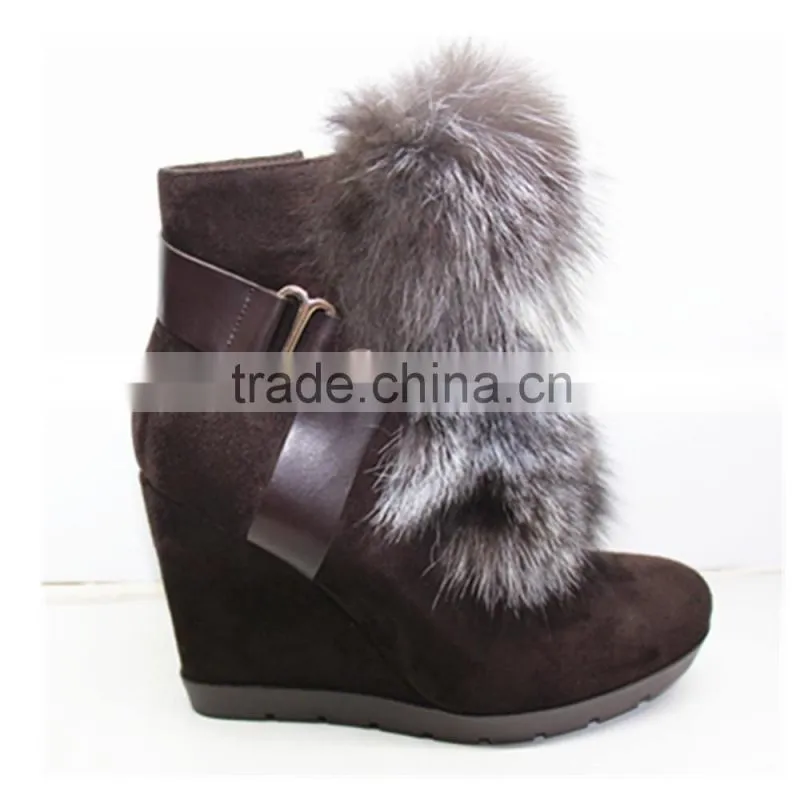 Fashion women rabbit fur furry snow boots