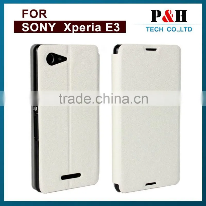 new product flip cover mobile phone case for sony xperia e3, leather flip cover case for smartphone
