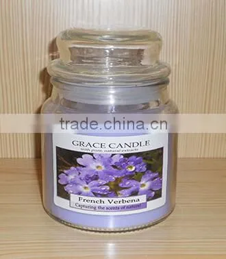 glass jar scented candle for wedding party or house decoration