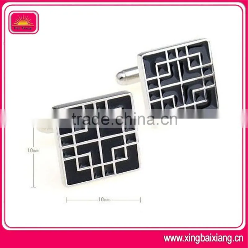 simple shaped silver business cufflink buttons