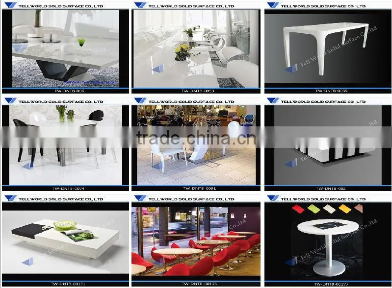 Solid surface dining desk/coffee shop tables and chairs
