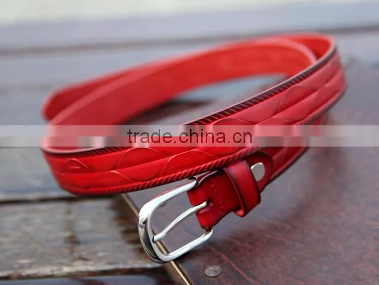 Vintage genuine leather belt for women