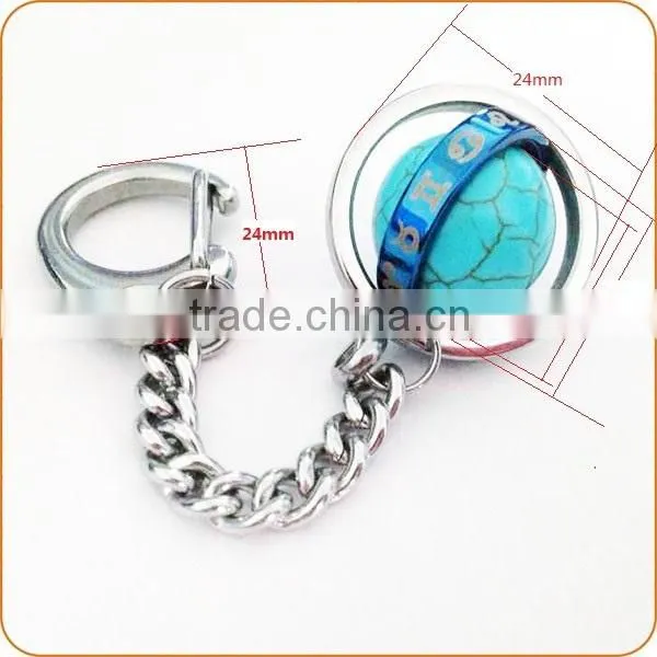 3d Custom Shaped Keychain Swivel Turquoise Ball Keychain