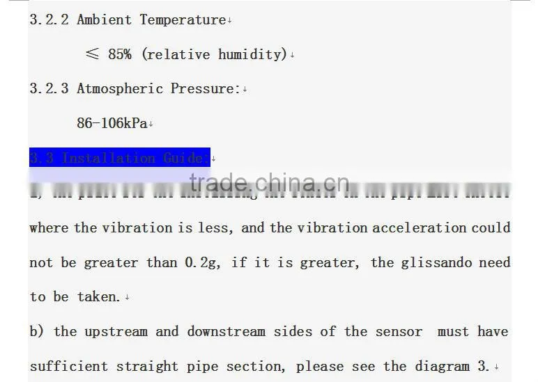 LUGB Vortex-shedding flow meter with pulse signal output
