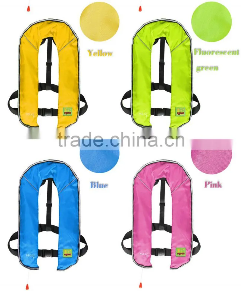 2015 hot sale fashion inflatable life jacket for sea fishing