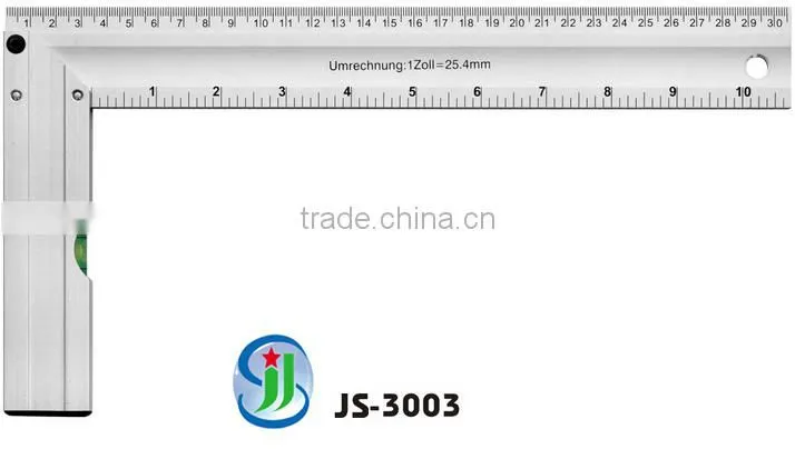 good after-sale service wide aluminium l-shaped ruler with level vial
