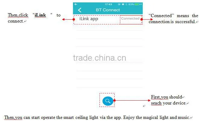 2016 New Desigh APP Bluetooth LED Ceiling Light 45W