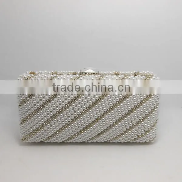 2015 Beaded embroidery handbag with rhinestone bridal clutches