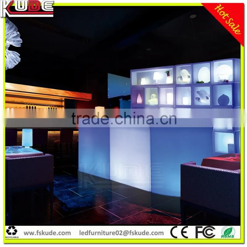 Color light up options mobile nightclub bar counter with remote control