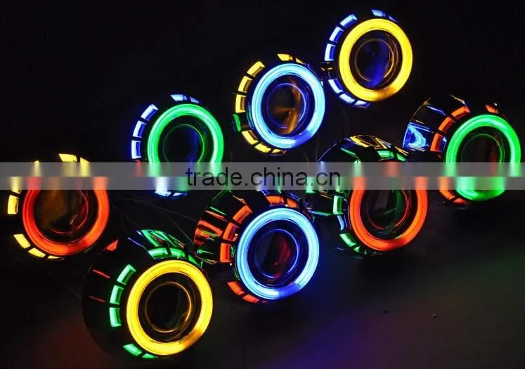 2014 popular LED angel eye projector lens kit / hid bi xenon projector lens light / cob angel eyes