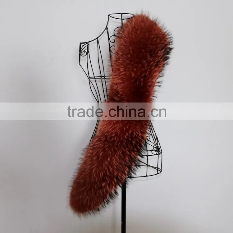 China Real Colored Raccoon Fur Collar Customized