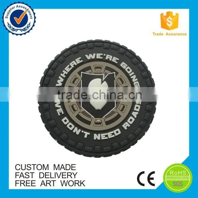 2016 skull shape cheap custom fashion pvc patch