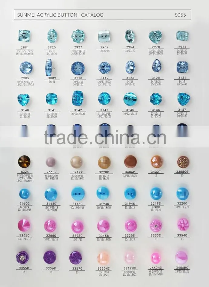 Lead Free ab Acrylic Round Oriental Button for Cloth