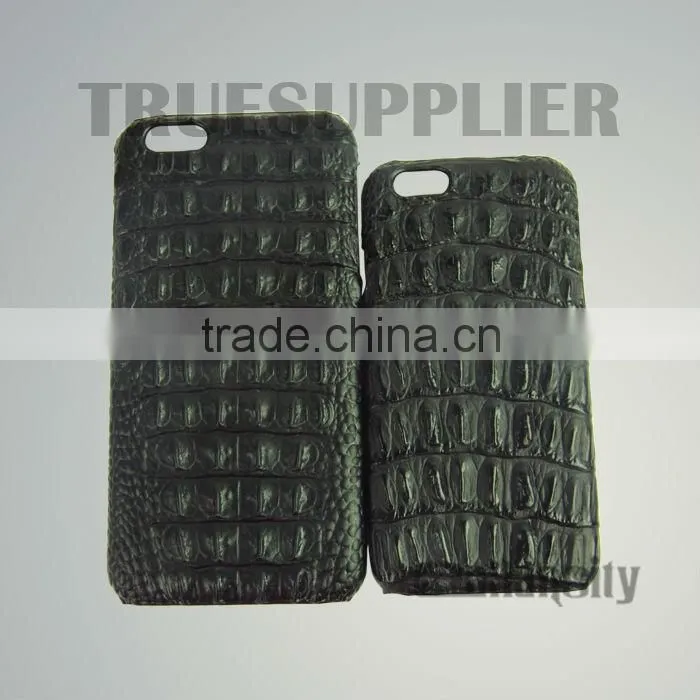 Best Quality Genuine Cowhide Leather Croco Back Grain Cover Case for iPhone 6 Plus 6+